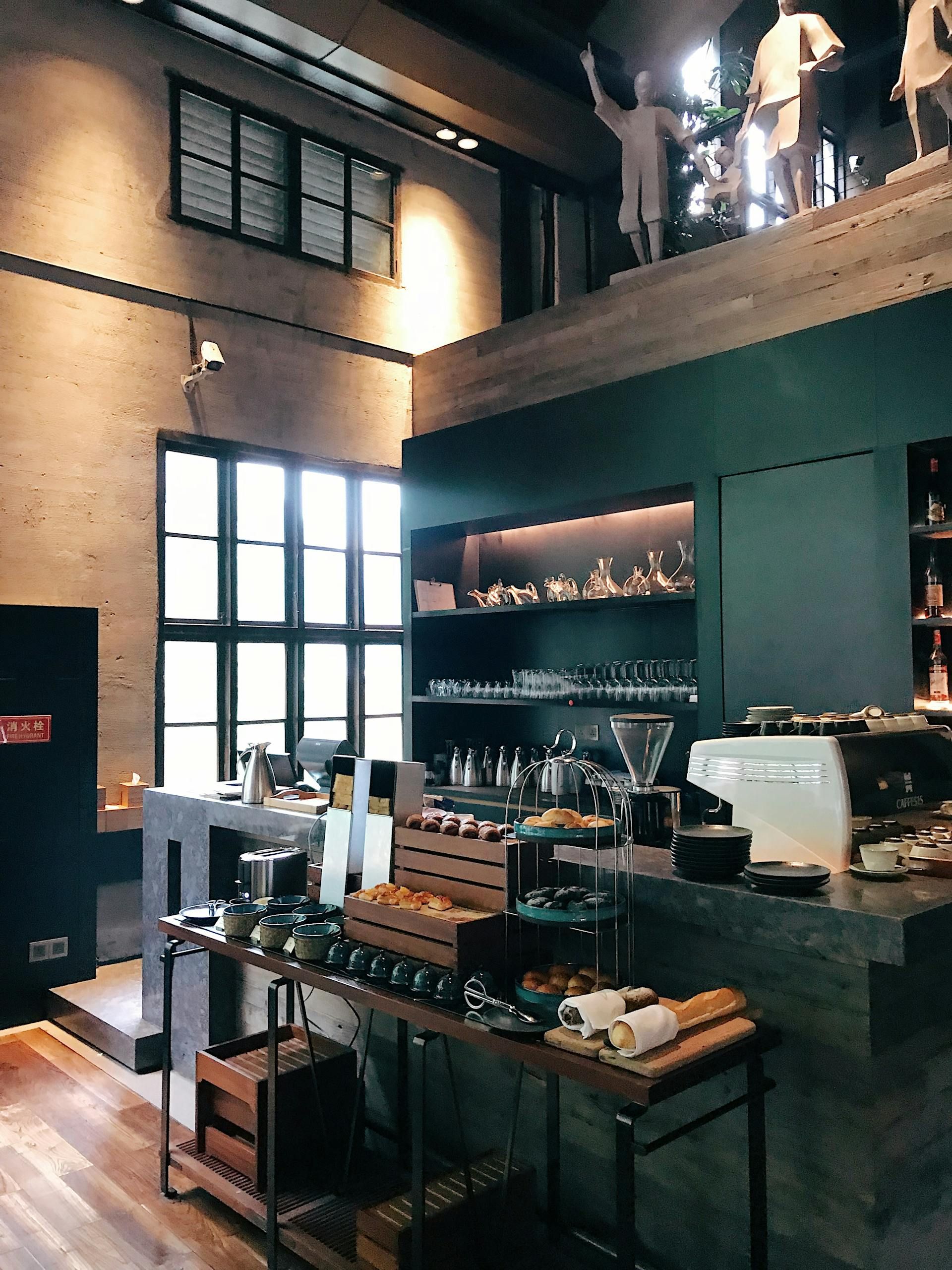 Coyotes Cafe weekend pop-up counter, with the espresso machine going and trays of golden Aussie pies.